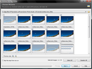 The Remove Moving Objects wizard