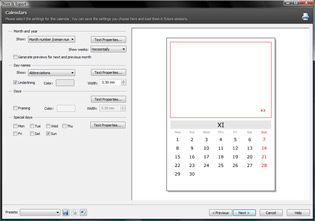Settings for Calendars