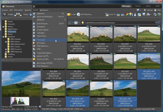 MENU: Publish - Panorama