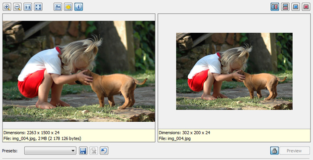 Resizing photos